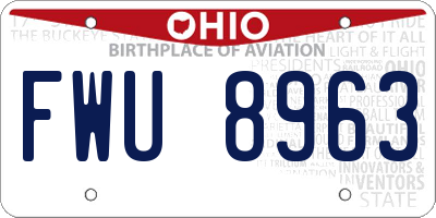 OH license plate FWU8963