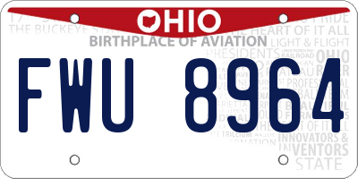 OH license plate FWU8964