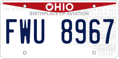 OH license plate FWU8967