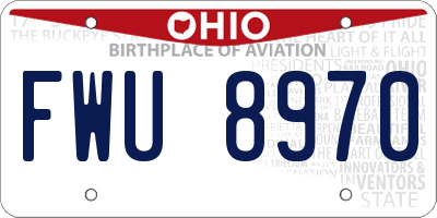 OH license plate FWU8970