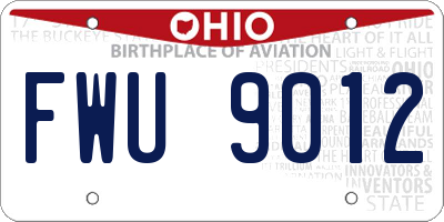 OH license plate FWU9012