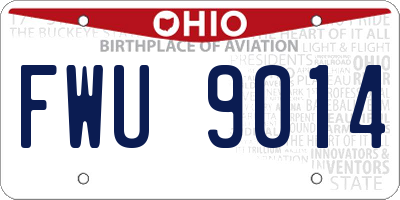 OH license plate FWU9014