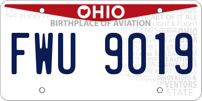 OH license plate FWU9019