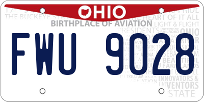 OH license plate FWU9028