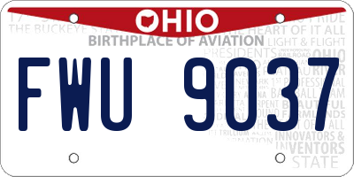 OH license plate FWU9037
