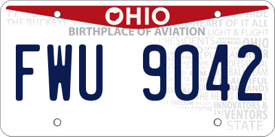 OH license plate FWU9042