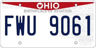OH license plate FWU9061