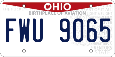 OH license plate FWU9065
