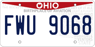 OH license plate FWU9068