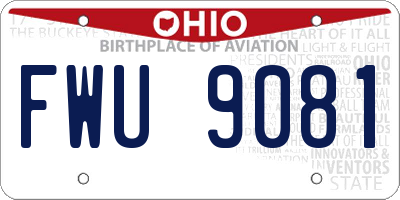 OH license plate FWU9081