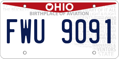 OH license plate FWU9091
