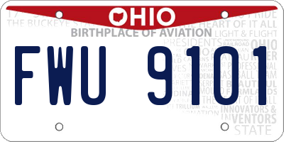 OH license plate FWU9101