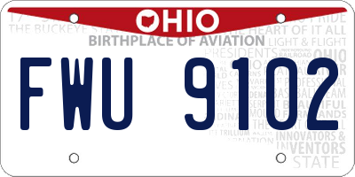 OH license plate FWU9102
