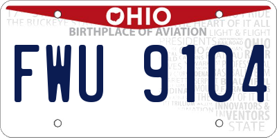 OH license plate FWU9104