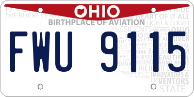OH license plate FWU9115