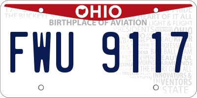 OH license plate FWU9117