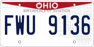 OH license plate FWU9136