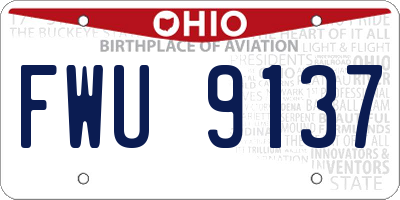 OH license plate FWU9137