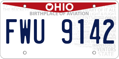 OH license plate FWU9142