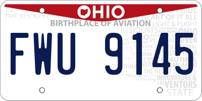 OH license plate FWU9145