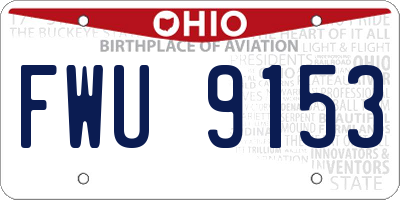 OH license plate FWU9153