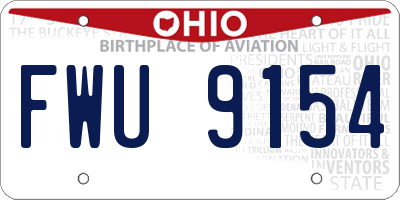 OH license plate FWU9154