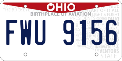 OH license plate FWU9156