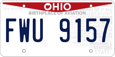 OH license plate FWU9157