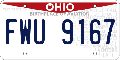 OH license plate FWU9167