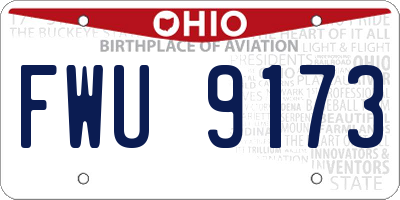 OH license plate FWU9173
