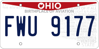 OH license plate FWU9177