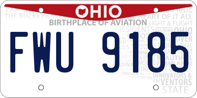 OH license plate FWU9185