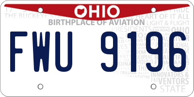 OH license plate FWU9196