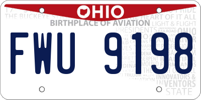 OH license plate FWU9198