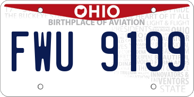 OH license plate FWU9199