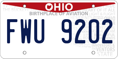 OH license plate FWU9202