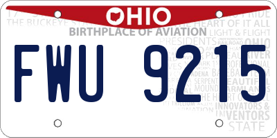OH license plate FWU9215