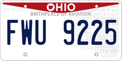 OH license plate FWU9225