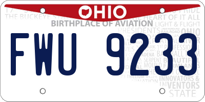 OH license plate FWU9233