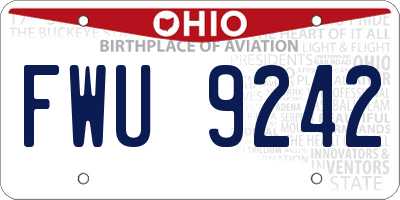 OH license plate FWU9242