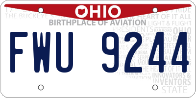 OH license plate FWU9244