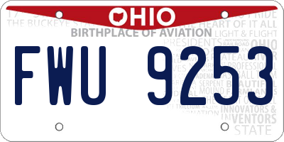 OH license plate FWU9253