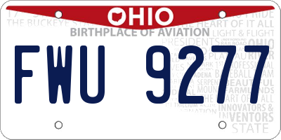 OH license plate FWU9277