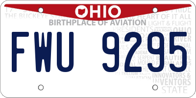 OH license plate FWU9295
