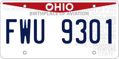 OH license plate FWU9301