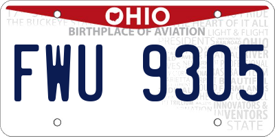 OH license plate FWU9305