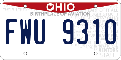 OH license plate FWU9310