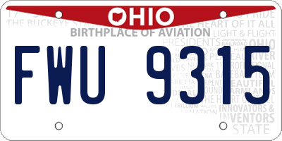 OH license plate FWU9315