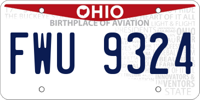 OH license plate FWU9324