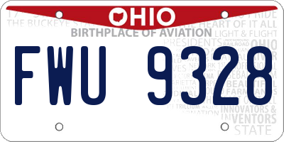 OH license plate FWU9328